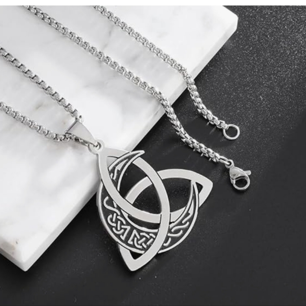 Cresent Moon Triquetra Necklace - Picture 2 of 2